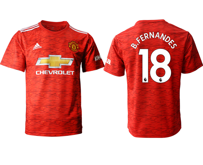 Men 2020-2021 club Manchester United home aaa version #18 red Soccer Jerseys